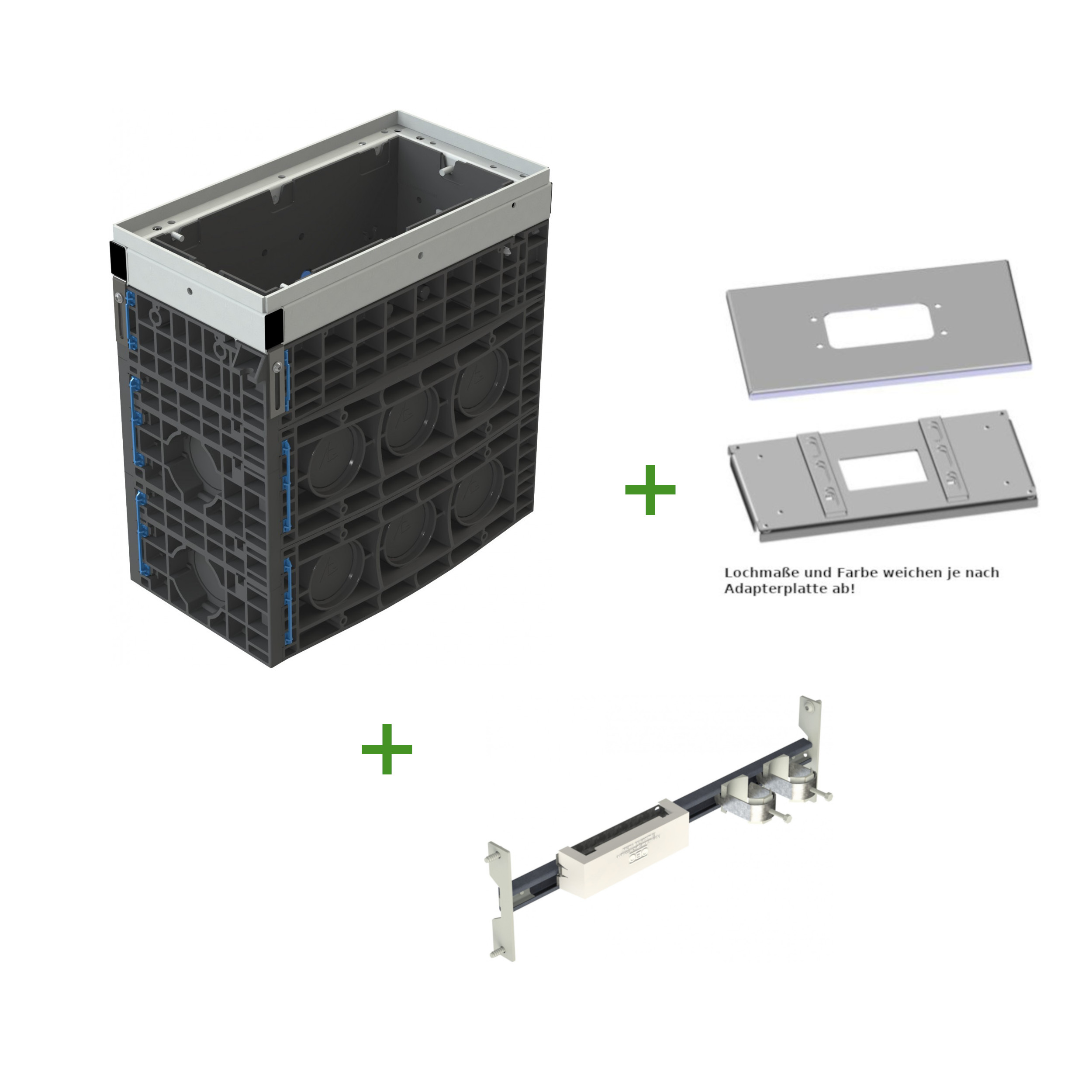 Langmatz Fundamentset PRO-CHARGE Stele RAL9005