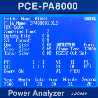 PCE-PA 8000 3-Phasen-Leistungsmesser